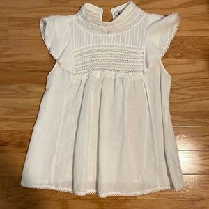 Zara white flutter sleeve blouse XS